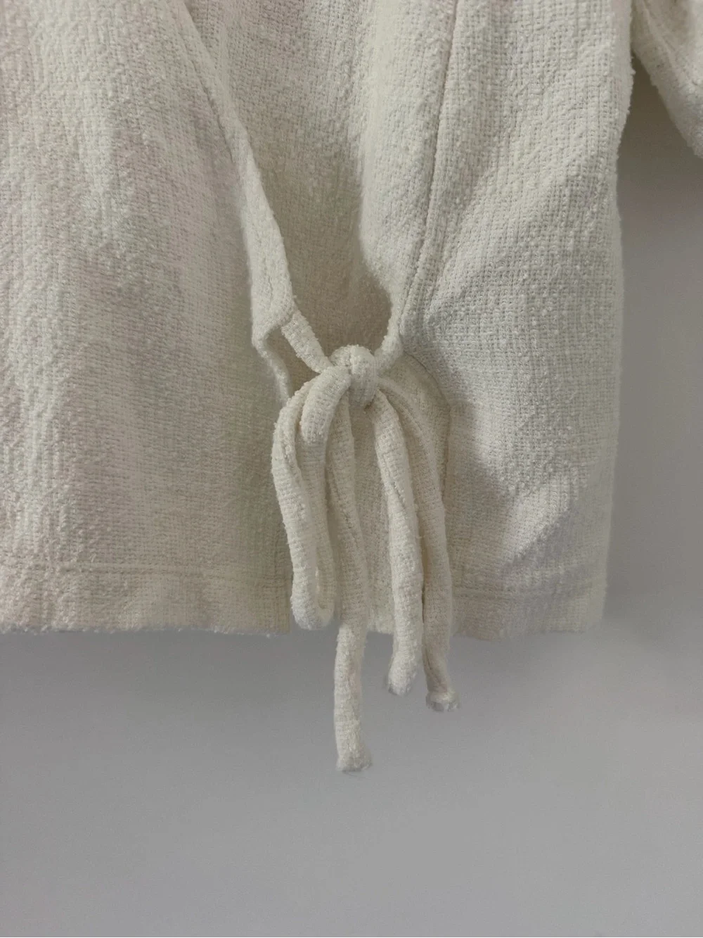 Vintage Madewell Texture & Thread Cream Wrap Tie Short Sleeve Blouse